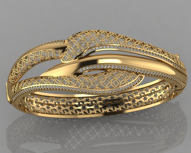 gc gold brc030- diamond bracelet 3Dプリントモデル .c4d .max .obj .3ds .fbx .stl .blend 