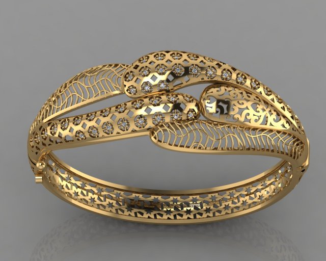 gc gold brc034- diamond bracelet Modello di stampa 3D .c4d .max .obj .3ds .fbx .stl .blend