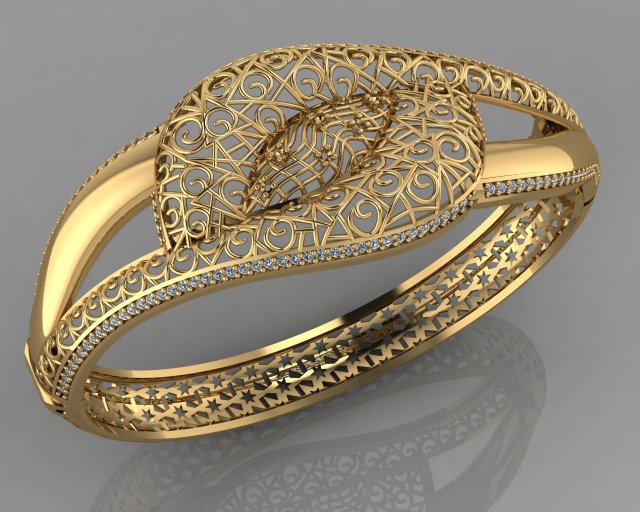 gc gold brc035- diamond bracelet Modèles 3D en vedette .c4d .max .obj .3ds .fbx .stl .blend 