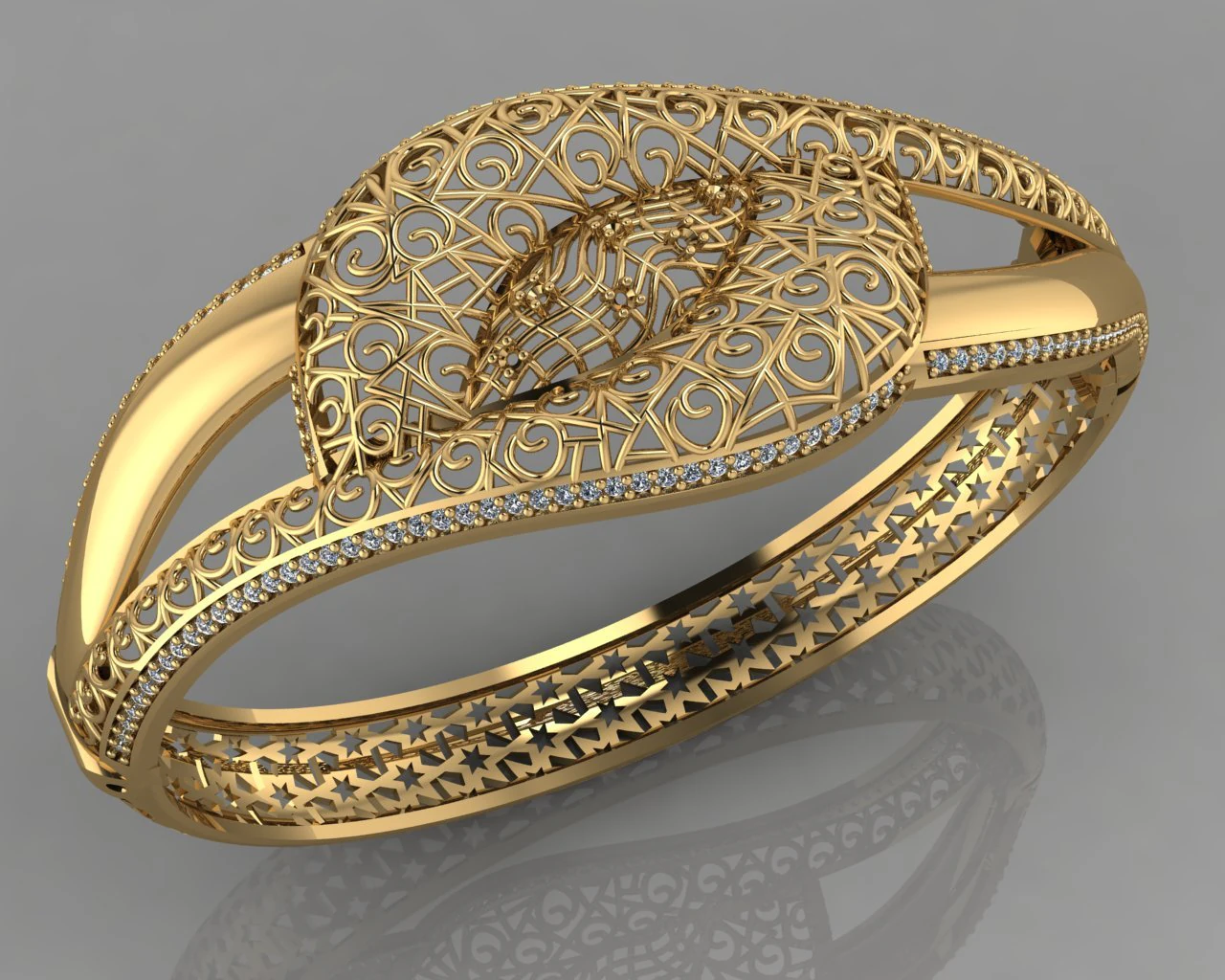 gc gold brc035- diamond bracelet 3D Print Model .c4d .max .obj .3ds .fbx .stl .blend 