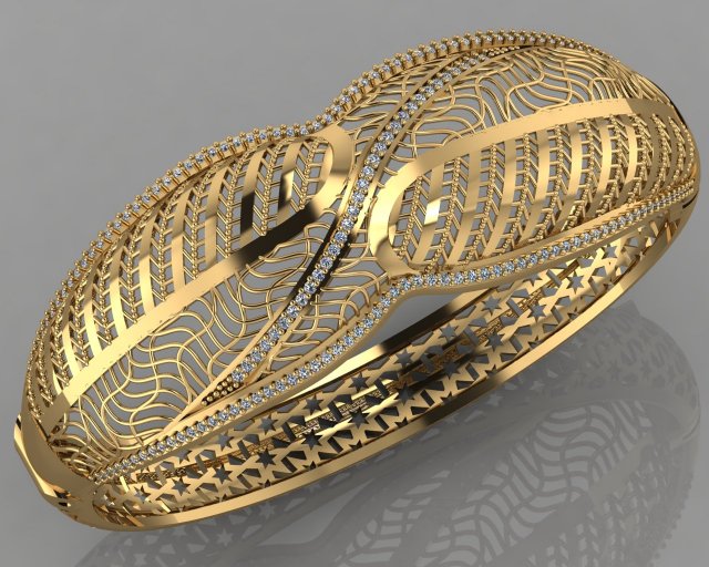 gc gold brc036- diamond bracelet 3D Print Model .c4d .max .obj .3ds .fbx .stl .blend 