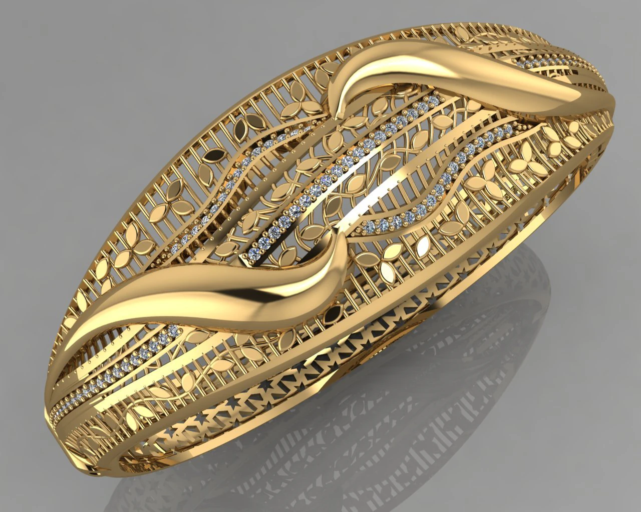 gc gold brc037- diamond bracelet 3D Print Model .c4d .max .obj .3ds .fbx .stl .blend 