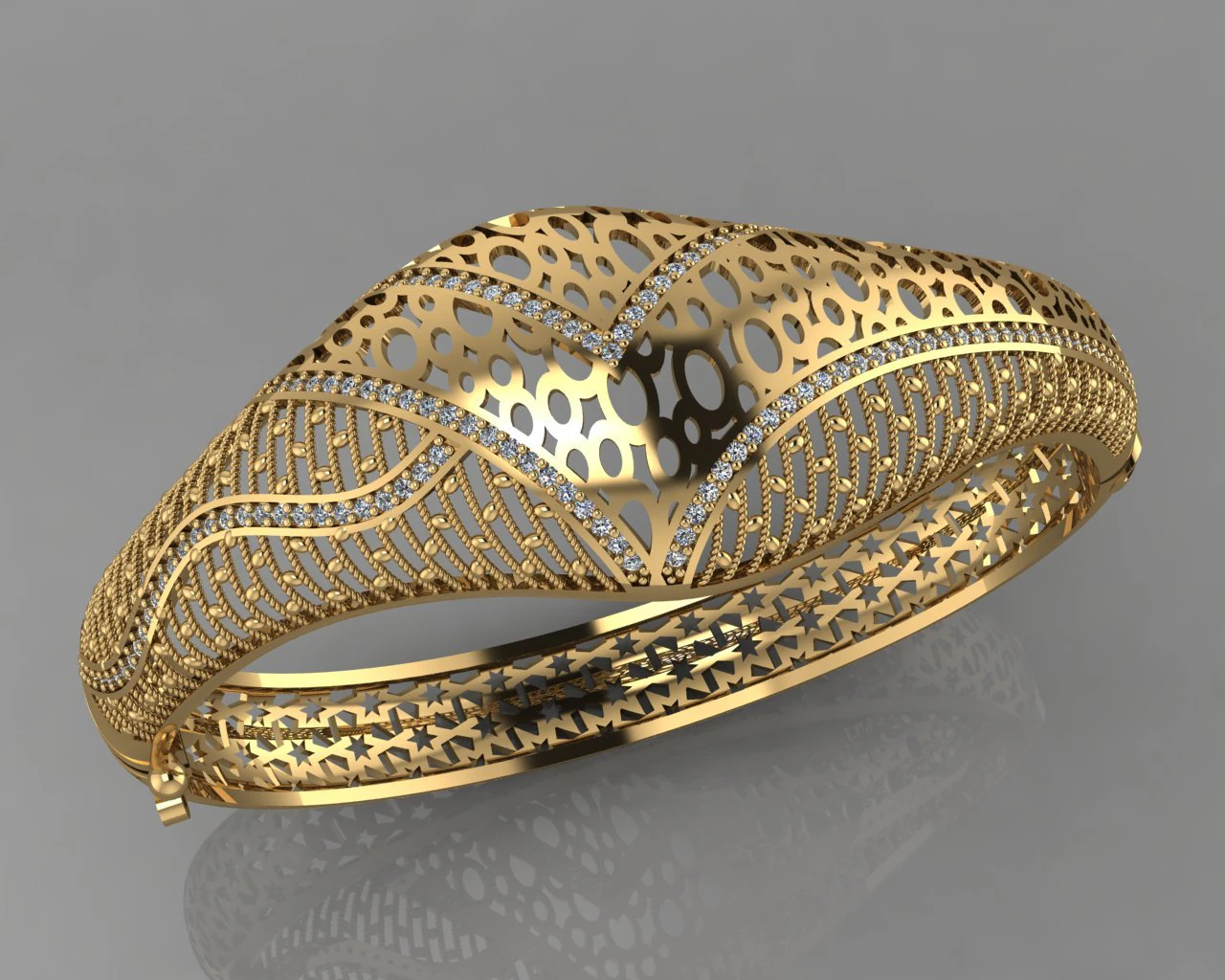 gc gold brc040- diamond bracelet 3D Print Model .c4d .max .obj .3ds .fbx .stl .blend 