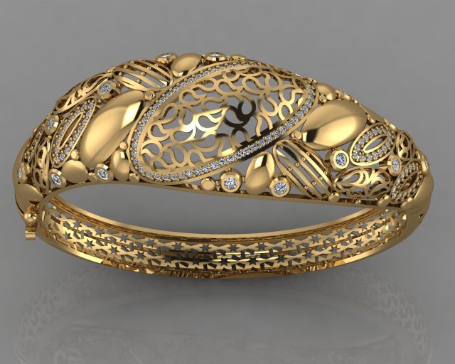 gc gold brc041- diamond bracelet Modèles 3D en vedette .c4d .max .obj .3ds .fbx .stl .blend 
