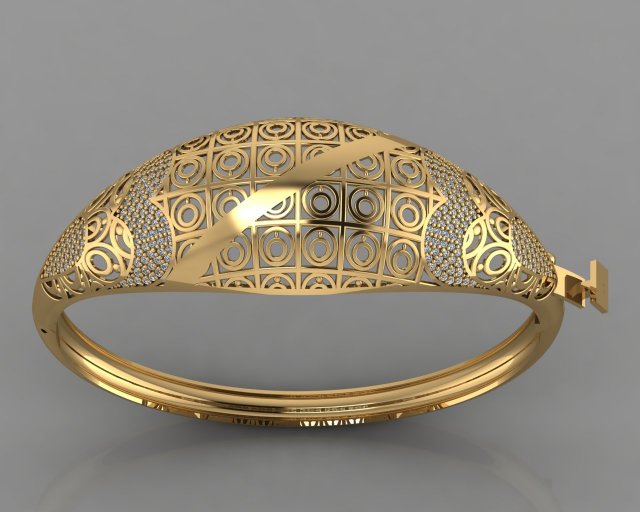 gc gold brc045-diamond bracelet Modèles 3D en vedette .c4d .max .obj .3ds .fbx .stl .blend 