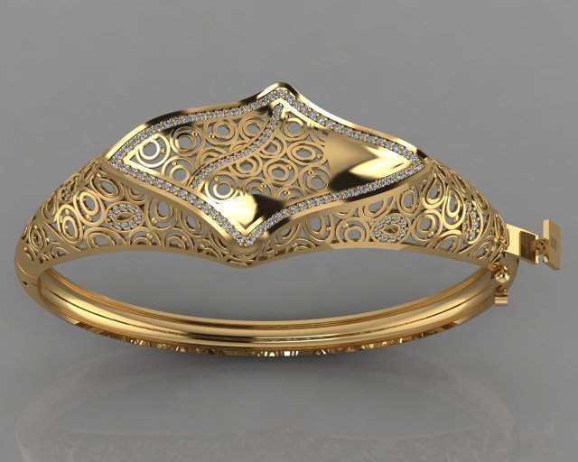 gc gold brc047-diamond bracelet 3D 프린트 모델 .c4d .max .obj .3ds .fbx .stl .blend 