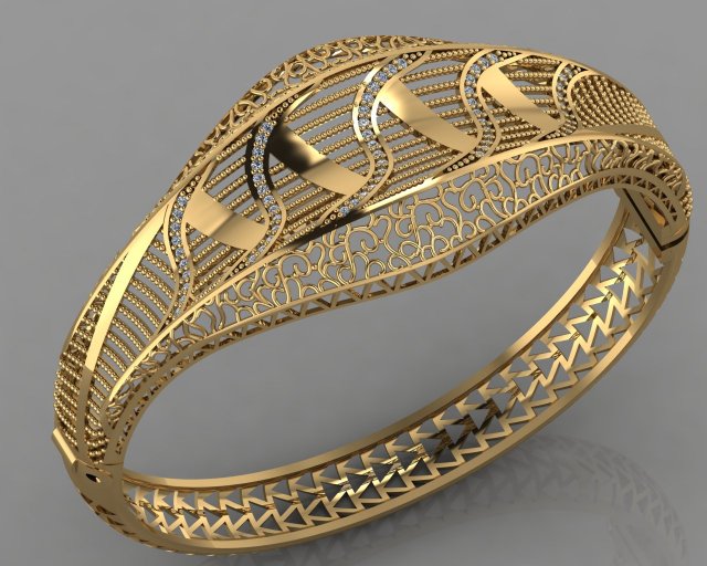 gc gold brc048- diamond bracelet Model Cetak 3D .c4d .max .obj .3ds .fbx .stl .blend
