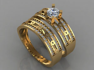 gc ouro t011- anel de diamante Modelo de Impressão 3D
