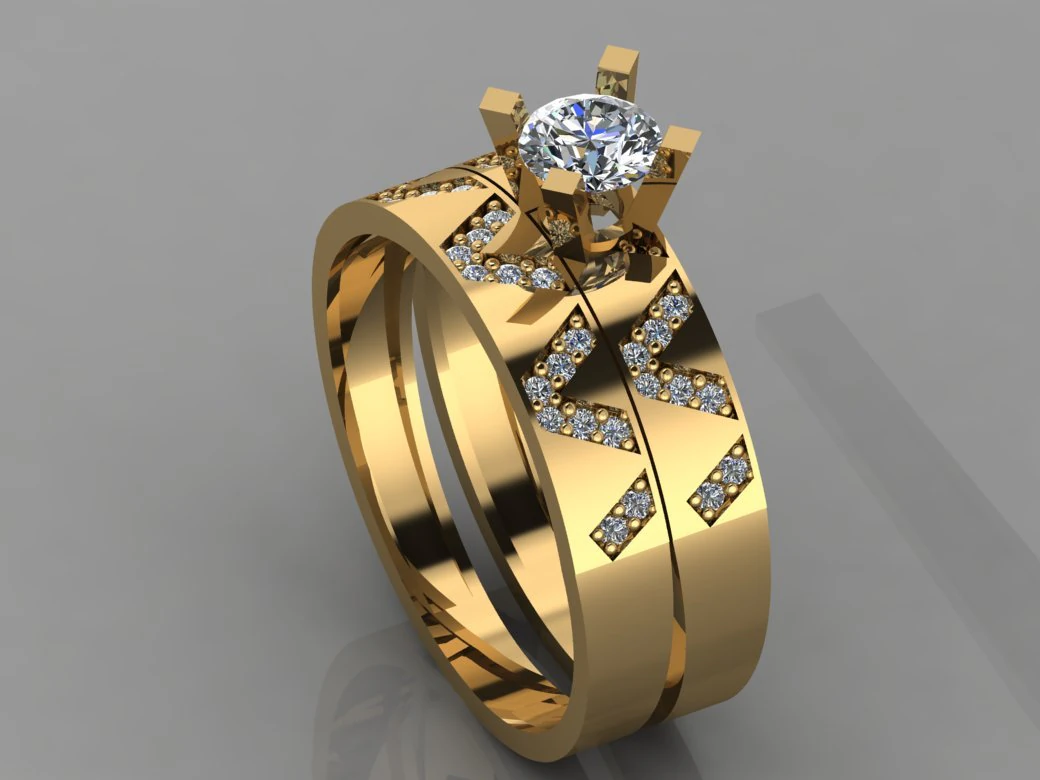 gc gold t013- diamond ring 3D Print Model .c4d .max .obj .3ds .fbx .stl .blend 
