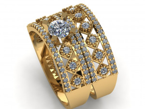 gc gold t015- diamond ring 3D Print Model