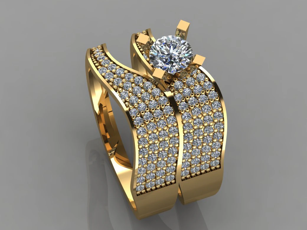 gc ouro t016- anel de diamante Modelo de Impressão 3D .c4d .max .obj .3ds .fbx .stl .blend 