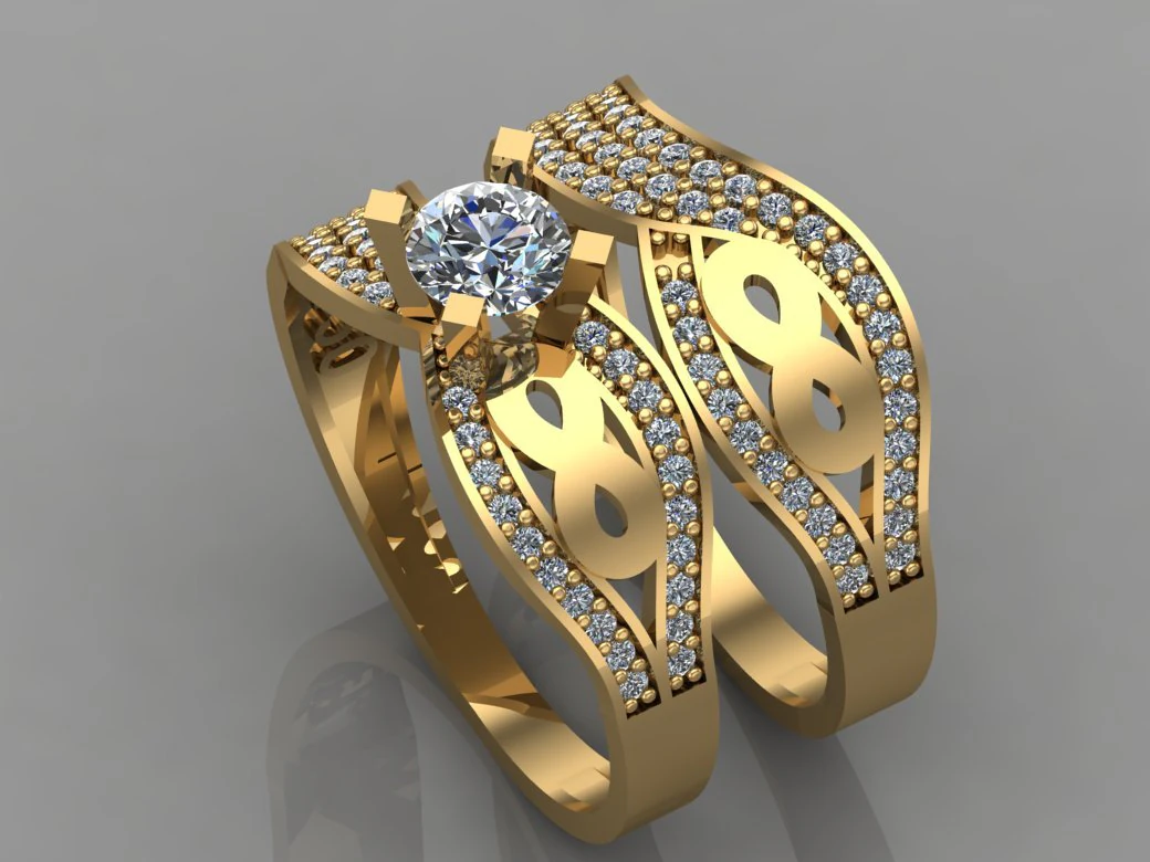gc gold t017- diamond ring 3D Print Model .c4d .max .obj .3ds .fbx .stl .blend 