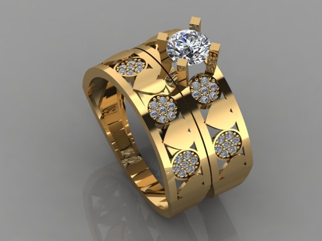 gc gold t018- diamond ring 3D 프린트 모델 .c4d .max .obj .3ds .fbx .stl .blend 