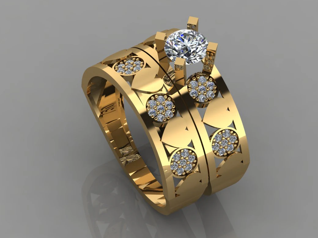 gc gold t018- diamond ring 3D Print Model .c4d .max .obj .3ds .fbx .stl .blend 