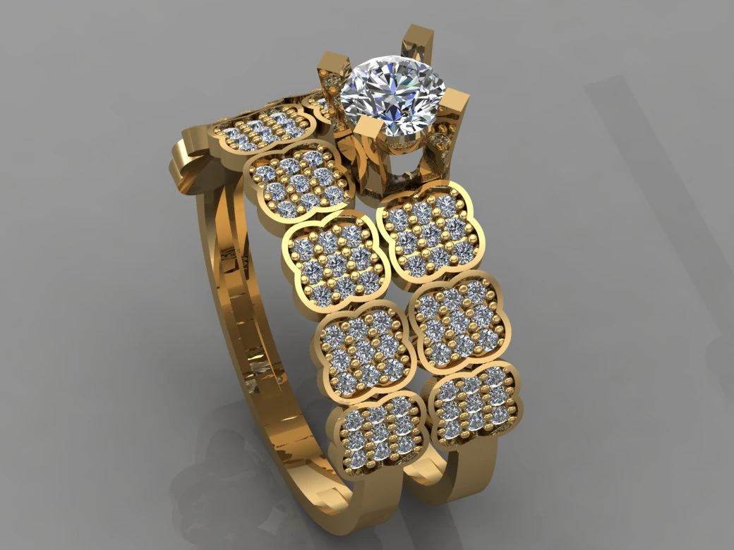 gc gold t019- diamond ring 3D Print Model .c4d .max .obj .3ds .fbx .stl .blend
