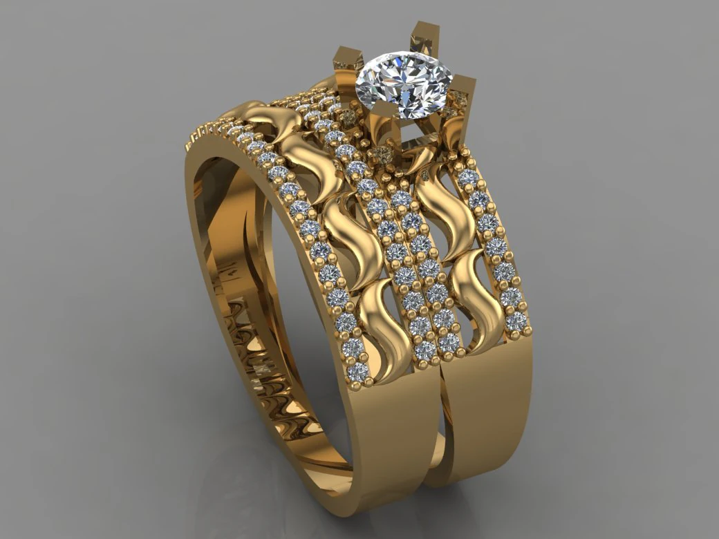 gc gold t022- diamond ring 3D Print Model .c4d .max .obj .3ds .fbx .stl .blend