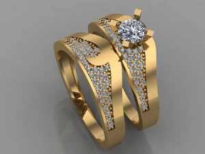 gc emas t027- cincin berlian Model Cetak 3D