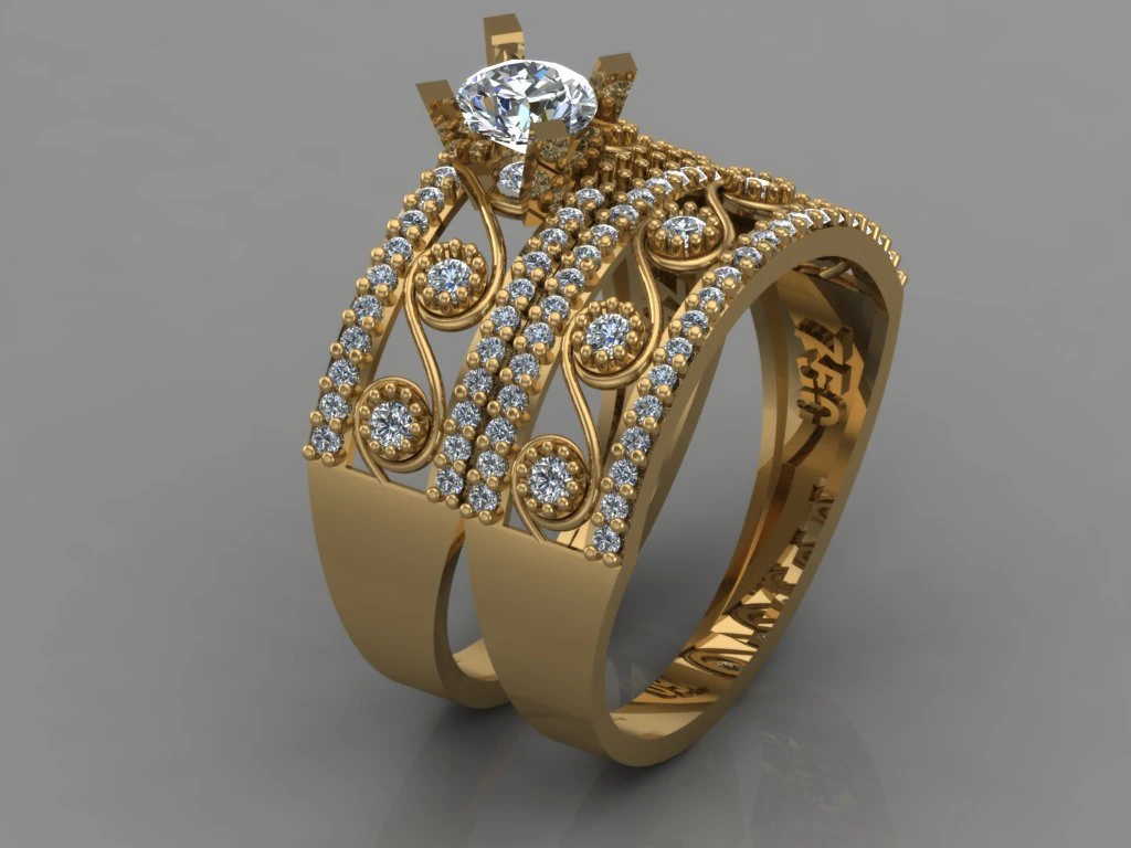 gc gold t029- diamond ring 3D Print Model .c4d .max .obj .3ds .fbx .stl .blend
