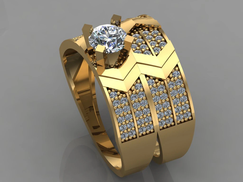 gc gold t031- diamond ring 3D Print Model .c4d .max .obj .3ds .fbx .stl .blend 