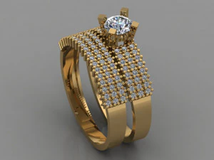 GC золото t032- кольцо с бриллиантом 3D Принт Модель