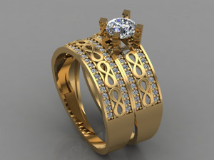 gc gold t033- diamond ring Modèles 3D en vedette