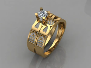 GC ゴールド t035- ダイヤモンド リング 3Dプリントモデル