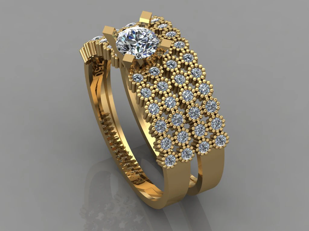 gc gold t037- diamond ring 3D Print Model .c4d .max .obj .3ds .fbx .stl .blend 