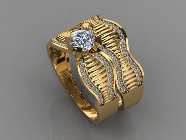 gc gold t038- diamond ring Modello di stampa 3D .c4d .max .obj .3ds .fbx .stl .blend 
