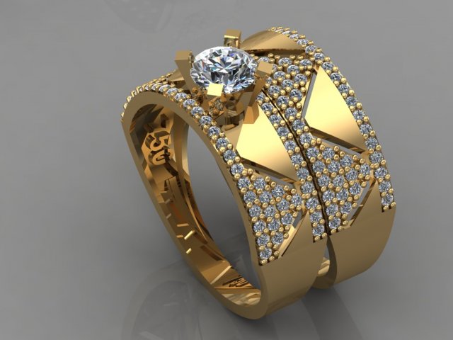 gc gold t043- diamond ring 3D 프린트 모델 .c4d .max .obj .3ds .fbx .stl .blend 