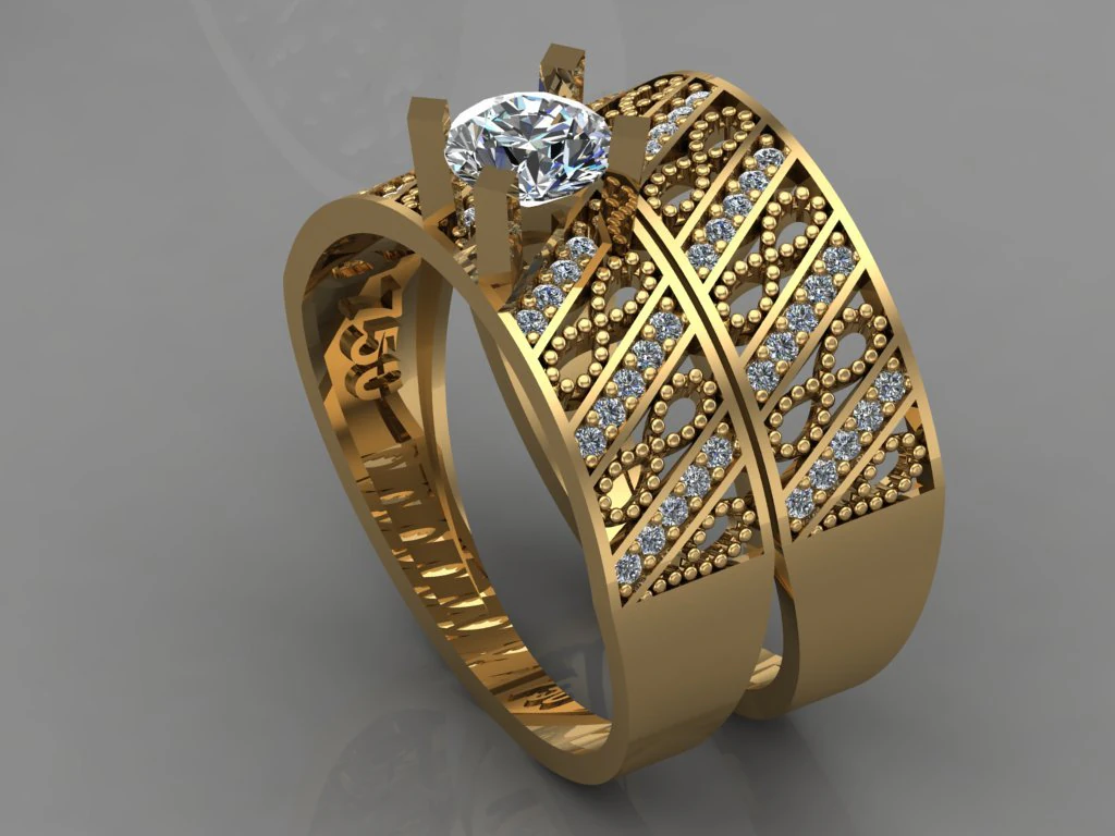 gc gold t046- diamond ring 3D Print Model .c4d .max .obj .3ds .fbx .stl .blend 