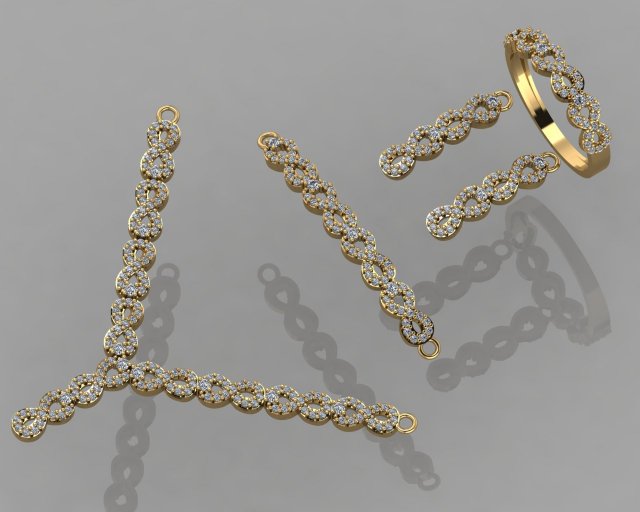 gc gold ss002 - diamond set small set Modèles 3D en vedette .c4d .max .obj .3ds .fbx .stl .blend 