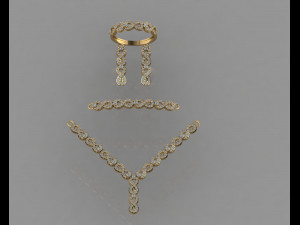 gc gold ss002 - diamond set small set Modèles 3D en vedette