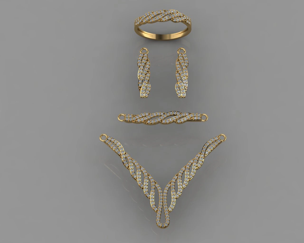gc gold ss003 - conjunto pequeno de diamantes Modelo de Impressão 3D .c4d .max .obj .3ds .fbx .stl .blend