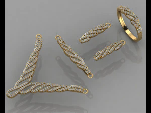 gc gold ss003 - conjunto pequeno de diamantes Modelo de Impressão 3D