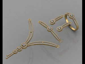 GC Gold SS004-镶钻小套装 3D 打印模型