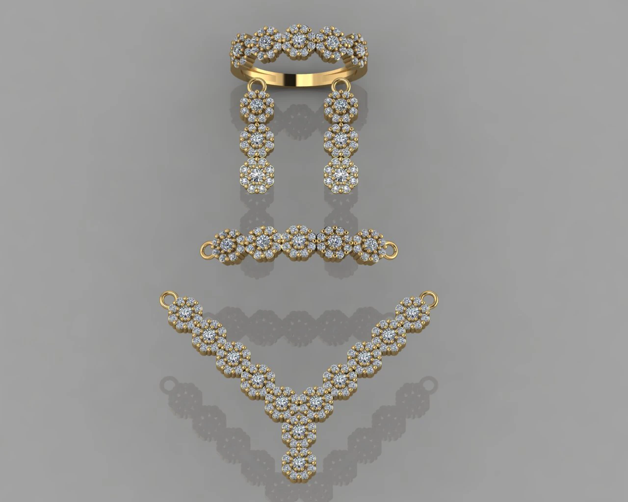 gc gold ss005- diamond set small set 3D Print Model .c4d .max .obj .3ds .fbx .stl .blend