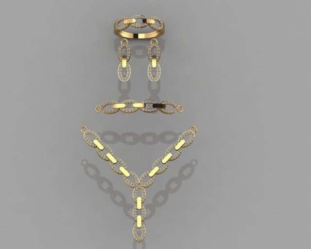 gc gold ss007- diamond set small set 3D Print Model .c4d .max .obj .3ds .fbx .stl .blend 