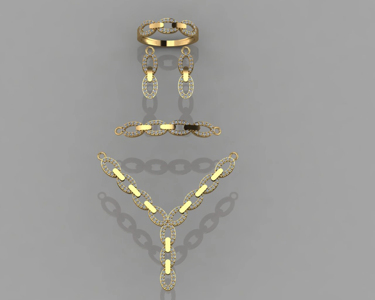 gc gold ss007- diamond set small set 3D Print Model .c4d .max .obj .3ds .fbx .stl .blend 