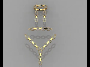gc gold ss007- pırlanta set k&uuml;&ccedil;&uuml;k set 3D Baskı Modeli