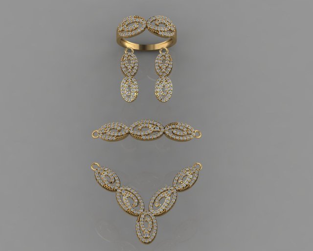gc gold ss008- diamond set small set 3D Print Model .c4d .max .obj .3ds .fbx .stl .blend 