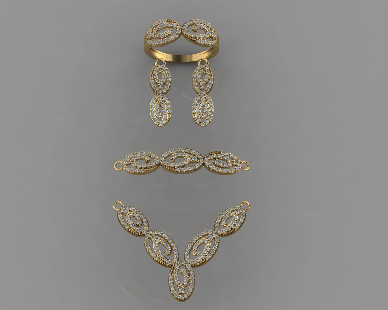 gc gold ss008- diamond set small set 3D Print Model .c4d .max .obj .3ds .fbx .stl .blend 