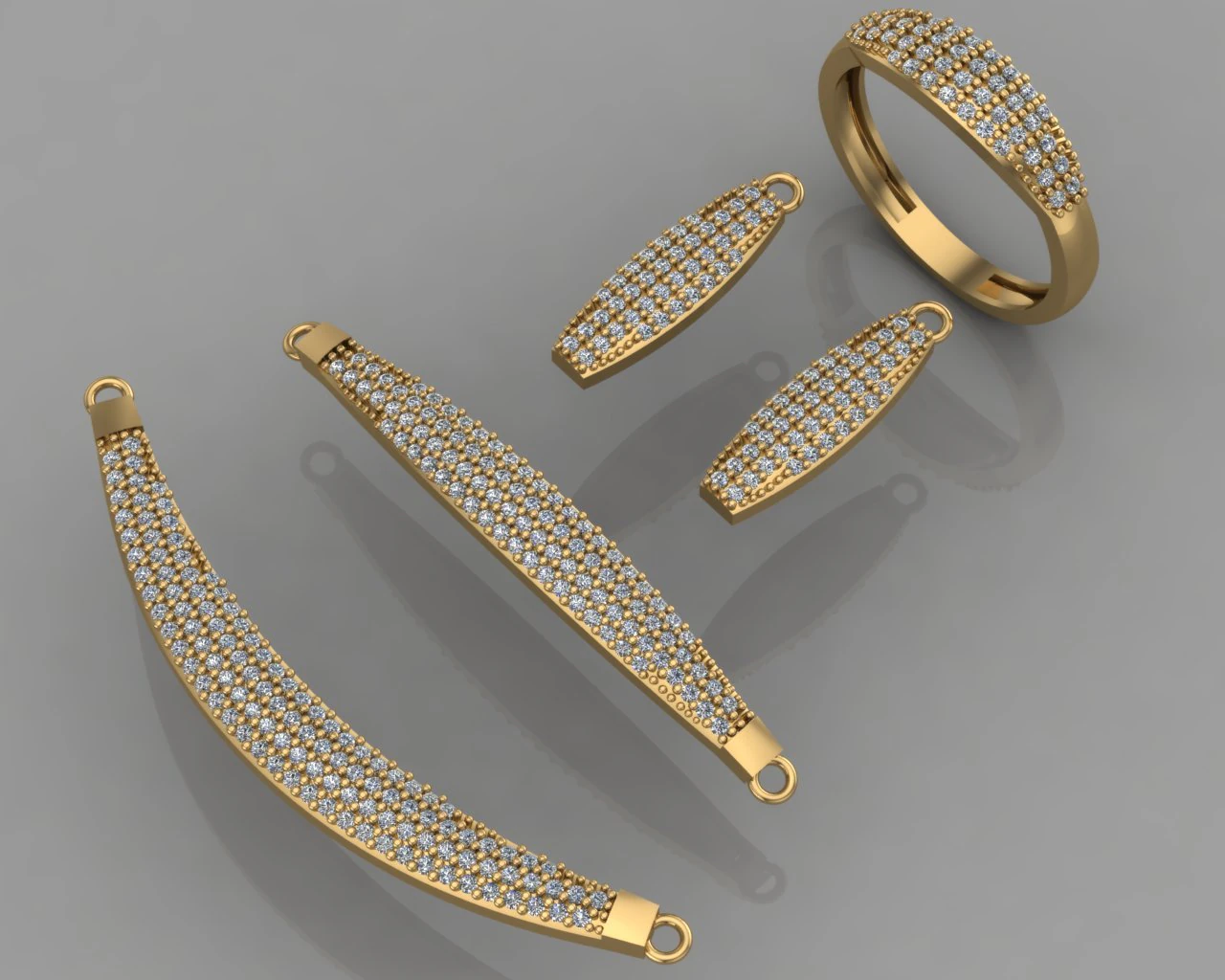 gc gold ss010 - diamond set small set 3D Print Model .c4d .max .obj .3ds .fbx .stl .blend 