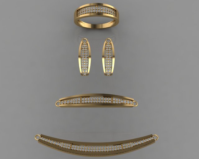 gc gold ss012- diamond set small set 3D 프린트 모델 .c4d .max .obj .3ds .fbx .stl .blend 