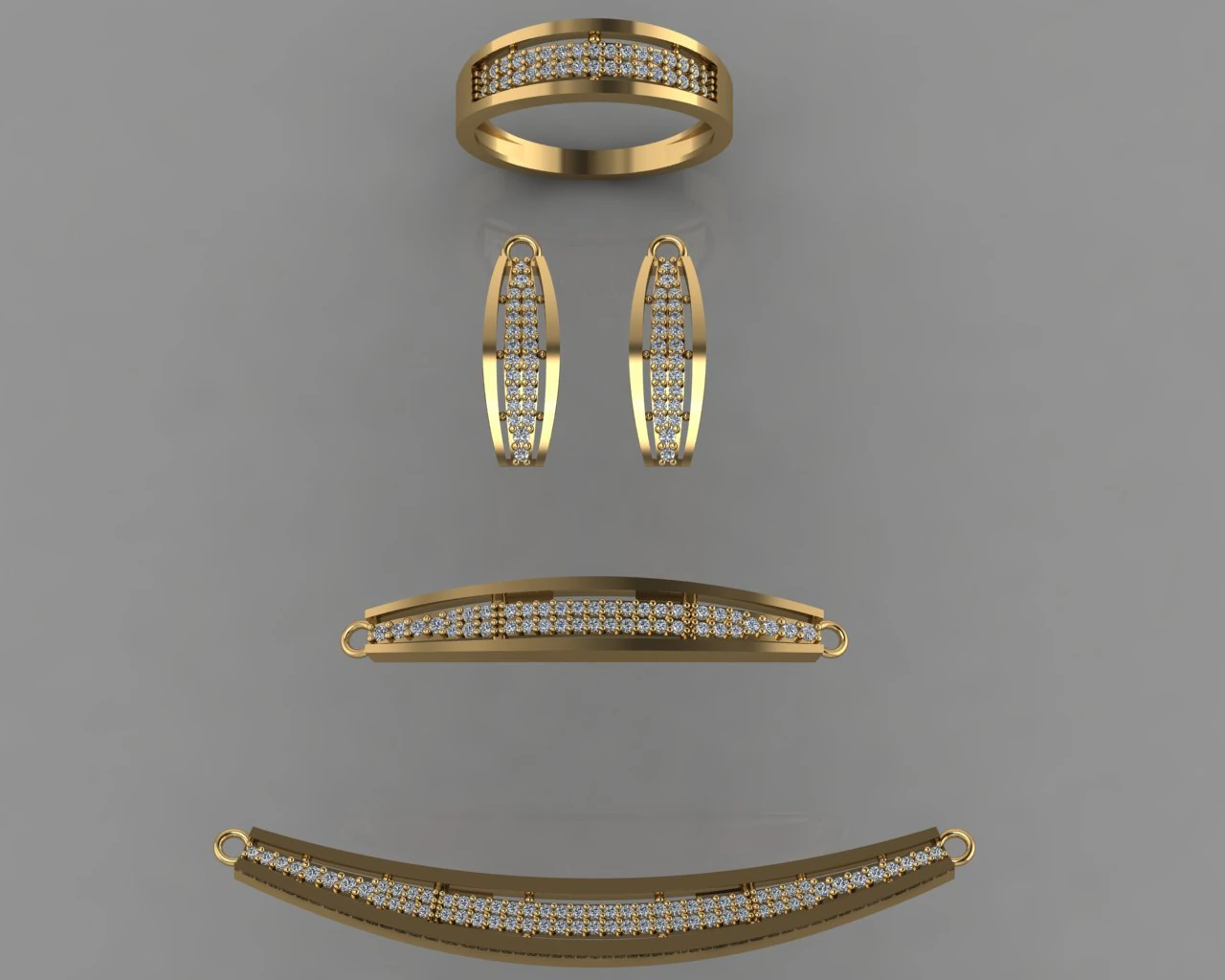 gc gold ss012- diamond set small set 3D Print Model .c4d .max .obj .3ds .fbx .stl .blend