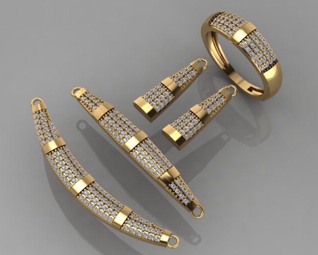 gc gold ss013- diamond set small set Modèles 3D en vedette .c4d .max .obj .3ds .fbx .stl .blend 