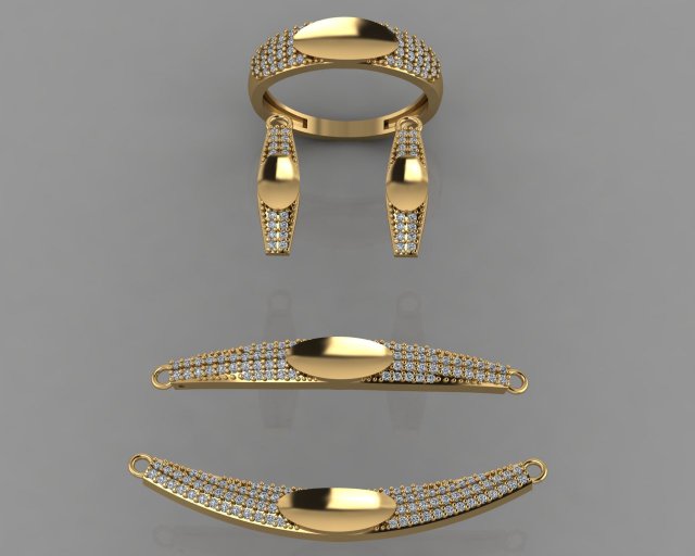 gc gold ss014- diamond set small set 3D Принт Модель .c4d .max .obj .3ds .fbx .stl .blend 