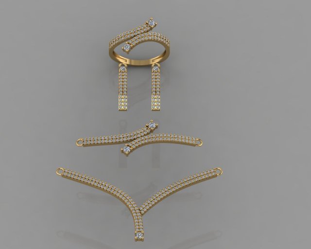 gc gold ss015 - diamond set small set 3D Print Model .c4d .max .obj .3ds .fbx .stl .blend 