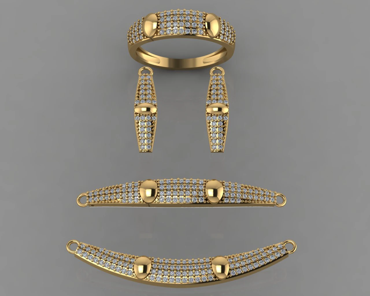 gc gold ss016- diamond set small set 3D Print Model .c4d .max .obj .3ds .fbx .stl .blend 