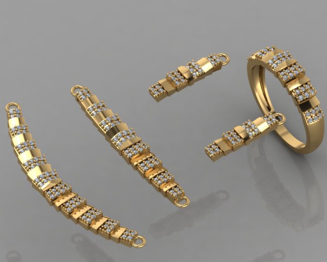 gc gold ss017- diamond set small set Modello di stampa 3D .c4d .max .obj .3ds .fbx .stl .blend 