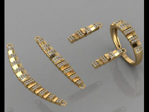 GC ゴールド SS017- ダイヤモンド セット スモール セット 3Dプリントモデル
